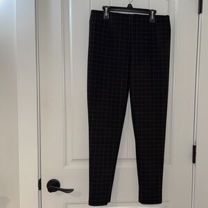 Calvin Klein Black Grid Pattern Cropped Pants
